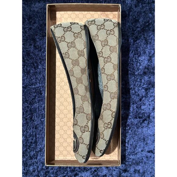 Gucci 2000's iconic interlocking GG Canvas Ballet Flats Size 36 w box/dust bags - Picture 3 of 12